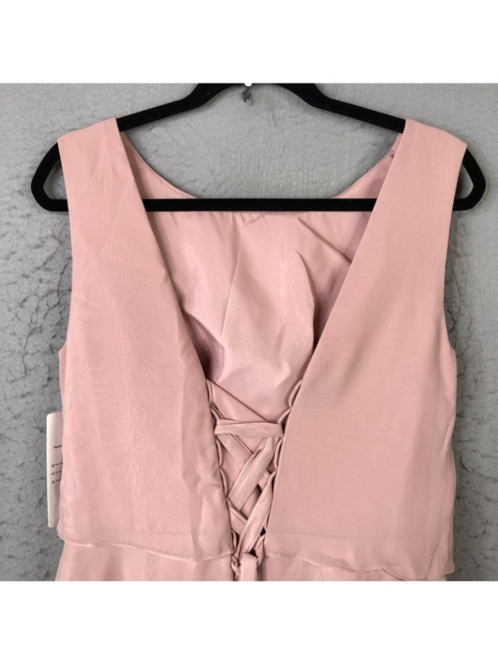 Bridesmaid Dress Womens 16 Pink Sleeveless Layered Chiffon Formal Corset Back - Picture 11 of 16